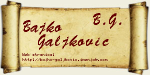 Bajko Galjković vizit kartica